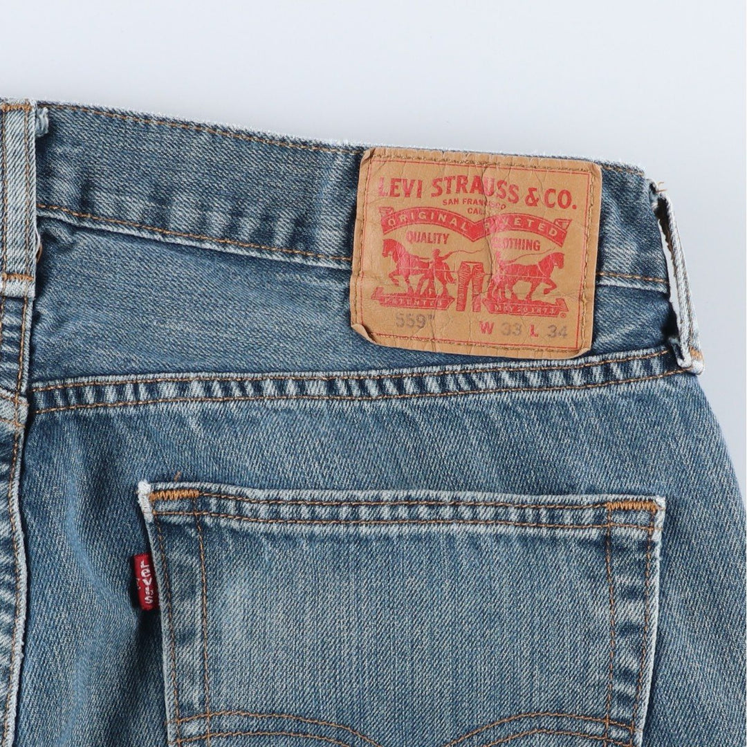 Levi's 559-0733 Men's Straight Denim Pants, Size W34 cotton blue type Vintage Second Hand