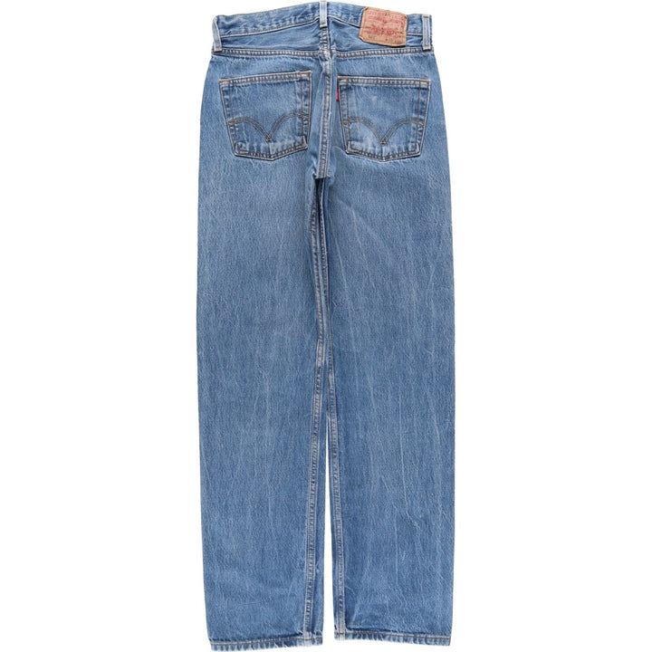Levi's 501 Straight Leg Button-Fly Painted Denim Pants, Men's Size W30 cotton blue type Vintage Second Hand