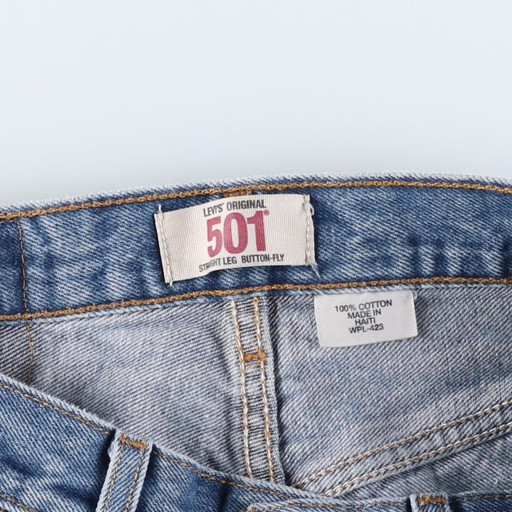 Levi's 501 Straight Leg Button-Fly Painted Denim Pants, Men's Size W30 cotton blue type Vintage Second Hand