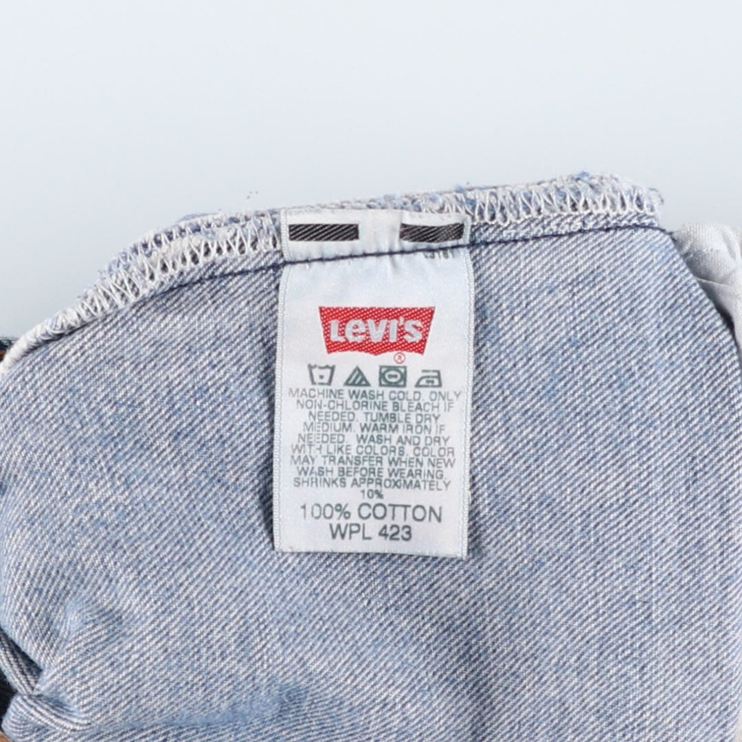 Levi's 501 Straight Leg Button-Fly Painted Denim Pants, Men's Size W30 cotton blue type Vintage Second Hand