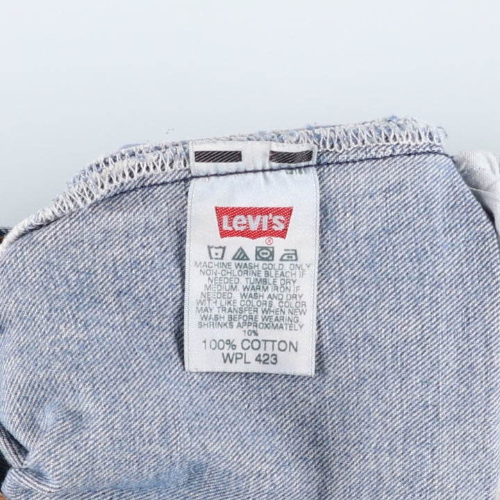 Levi's 501 Straight Leg Button-Fly Painted Denim Pants, Men's Size W30 cotton blue type Vintage Second Hand