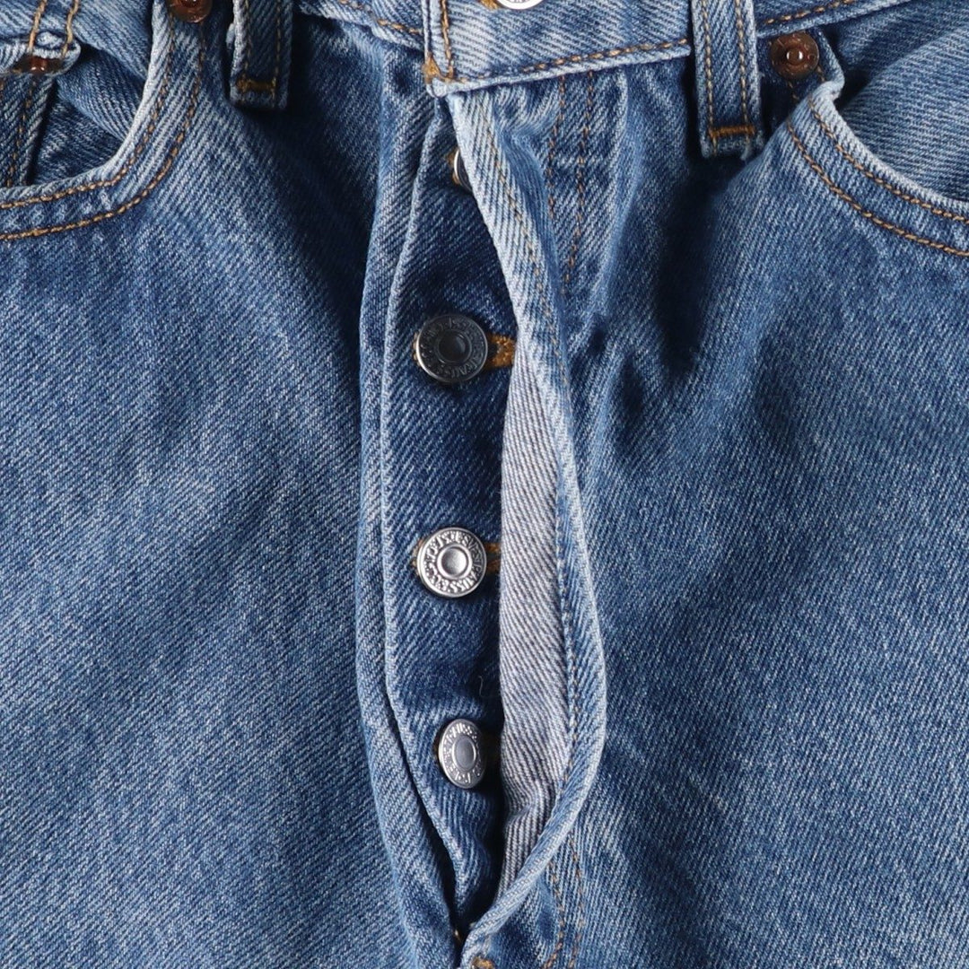 Levi's 501 Straight Leg Button-Fly Painted Denim Pants, Men's Size W30 cotton blue type Vintage Second Hand