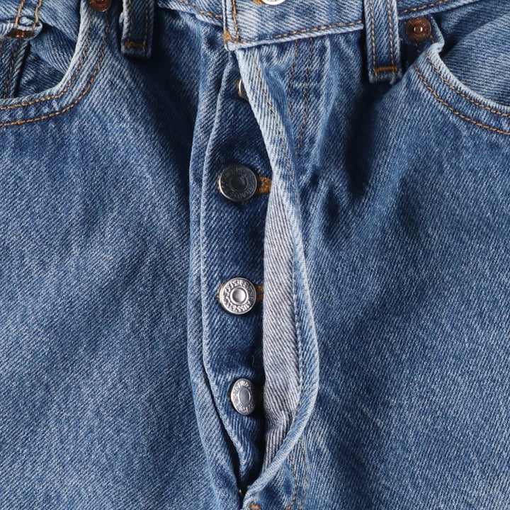 Levi's 501 Straight Leg Button-Fly Painted Denim Pants, Men's Size W30 cotton blue type Vintage Second Hand