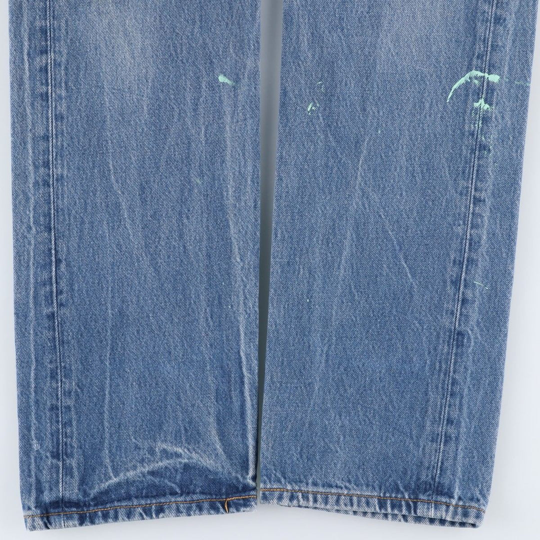 Levi's 501 Straight Leg Button-Fly Painted Denim Pants, Men's Size W30 cotton blue type Vintage Second Hand