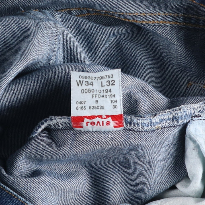Levi's 501-0194 Straight Denim Pants, Men's, Size W34 cotton blue type Vintage Second Hand