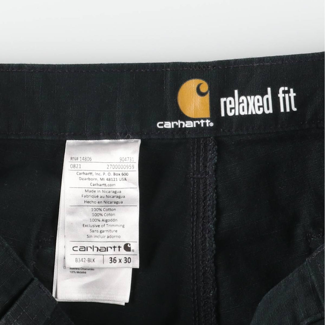 Carhartt Relaxed Fit Ripstop Work Pants, Men's, Size W37 cotton black type Vintage Second Hand