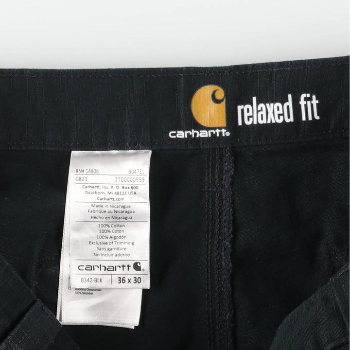 Carhartt Relaxed Fit Ripstop Work Pants, Men's, Size W37 cotton black type Vintage Second Hand