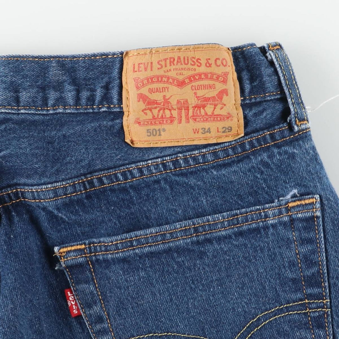 Levi's 501 straight denim pants for men, size W32 cotton blue type Vintage Second Hand