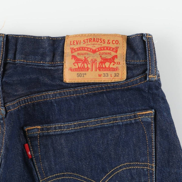 Levi's 501 straight denim pants for men, size W32 cotton navy blue type Vintage Second Hand