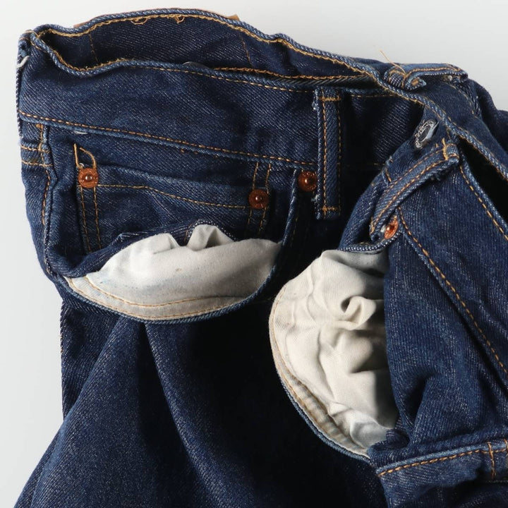 Levi's 501 straight denim pants for men, size W32 cotton navy blue type Vintage Second Hand
