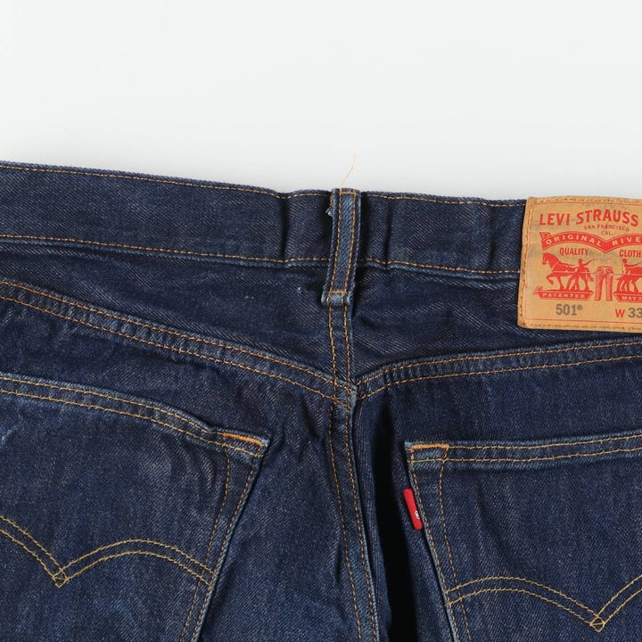 Levi's 501 straight denim pants for men, size W32 cotton navy blue type Vintage Second Hand