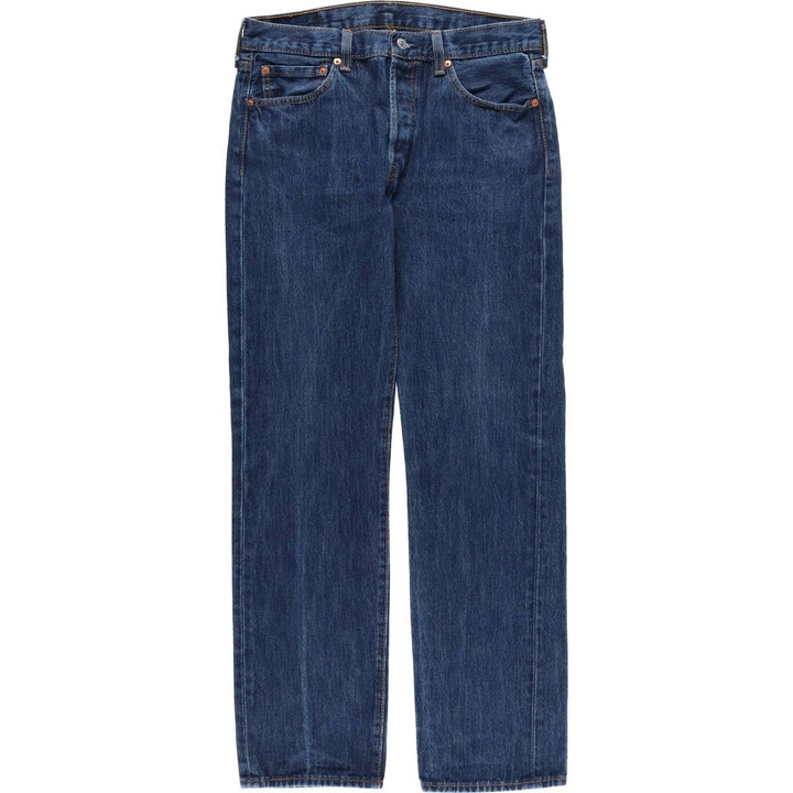 Levi's 501 straight denim pants for men, size W32 cotton navy blue type Vintage Second Hand