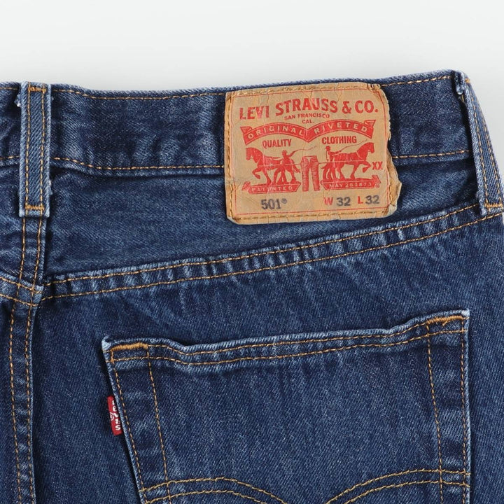 Levi's 501 straight denim pants for men, size W32 cotton navy blue type Vintage Second Hand