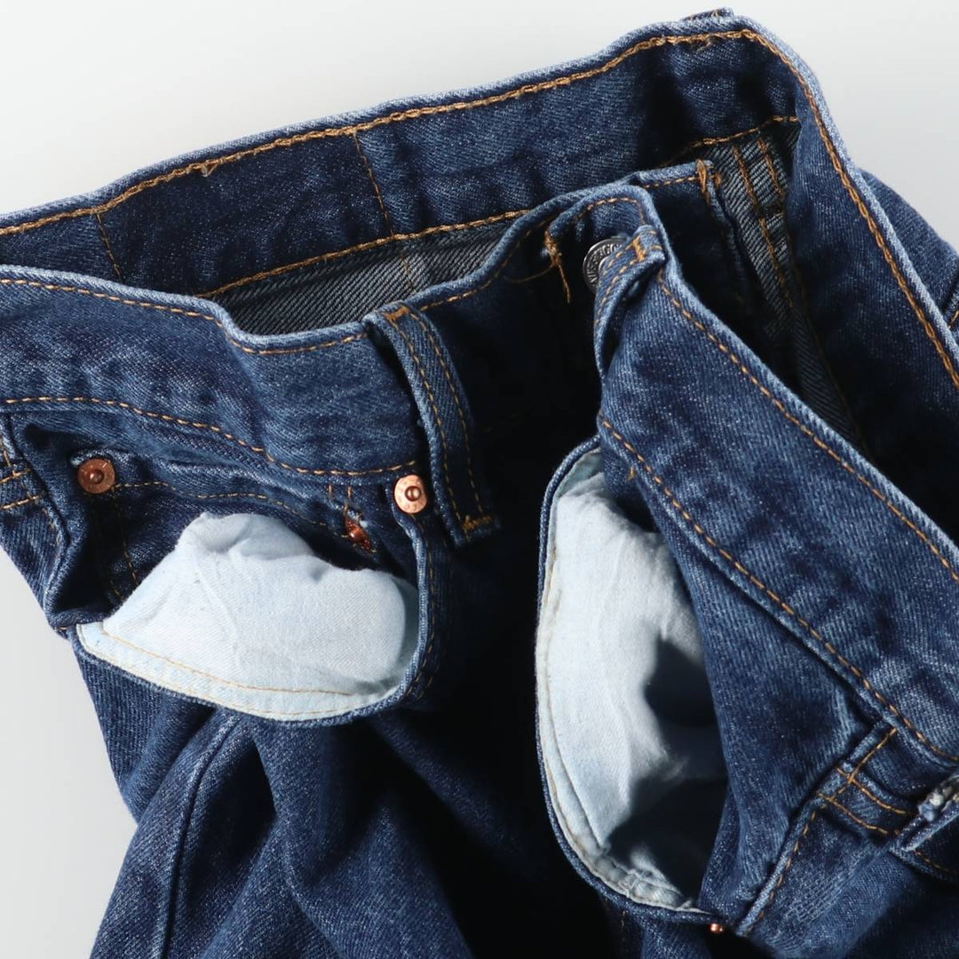 Levi's 501 straight denim pants for men, size W32 cotton navy blue type Vintage Second Hand