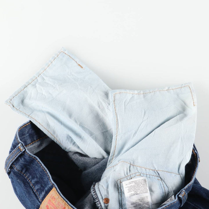 Levi's 501 straight denim pants for men, size W32 cotton navy blue type Vintage Second Hand