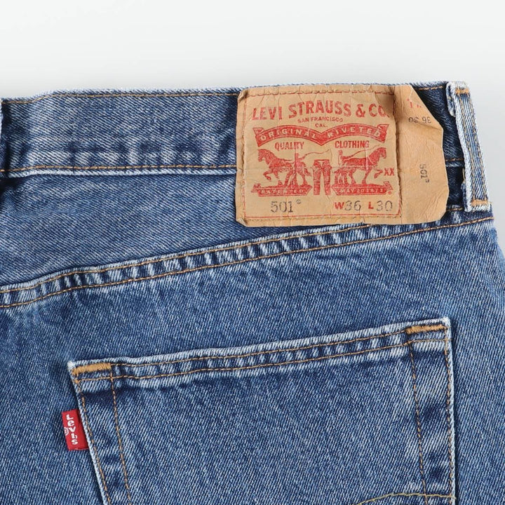 Levi's 501 straight denim pants for men, size W37 cotton blue type Vintage Second Hand