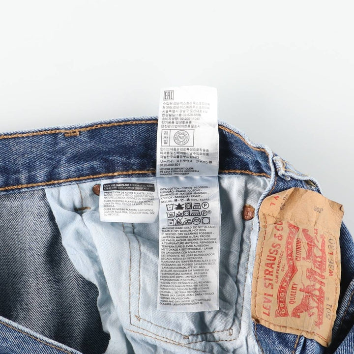 Levi's 501 straight denim pants for men, size W37 cotton blue type Vintage Second Hand