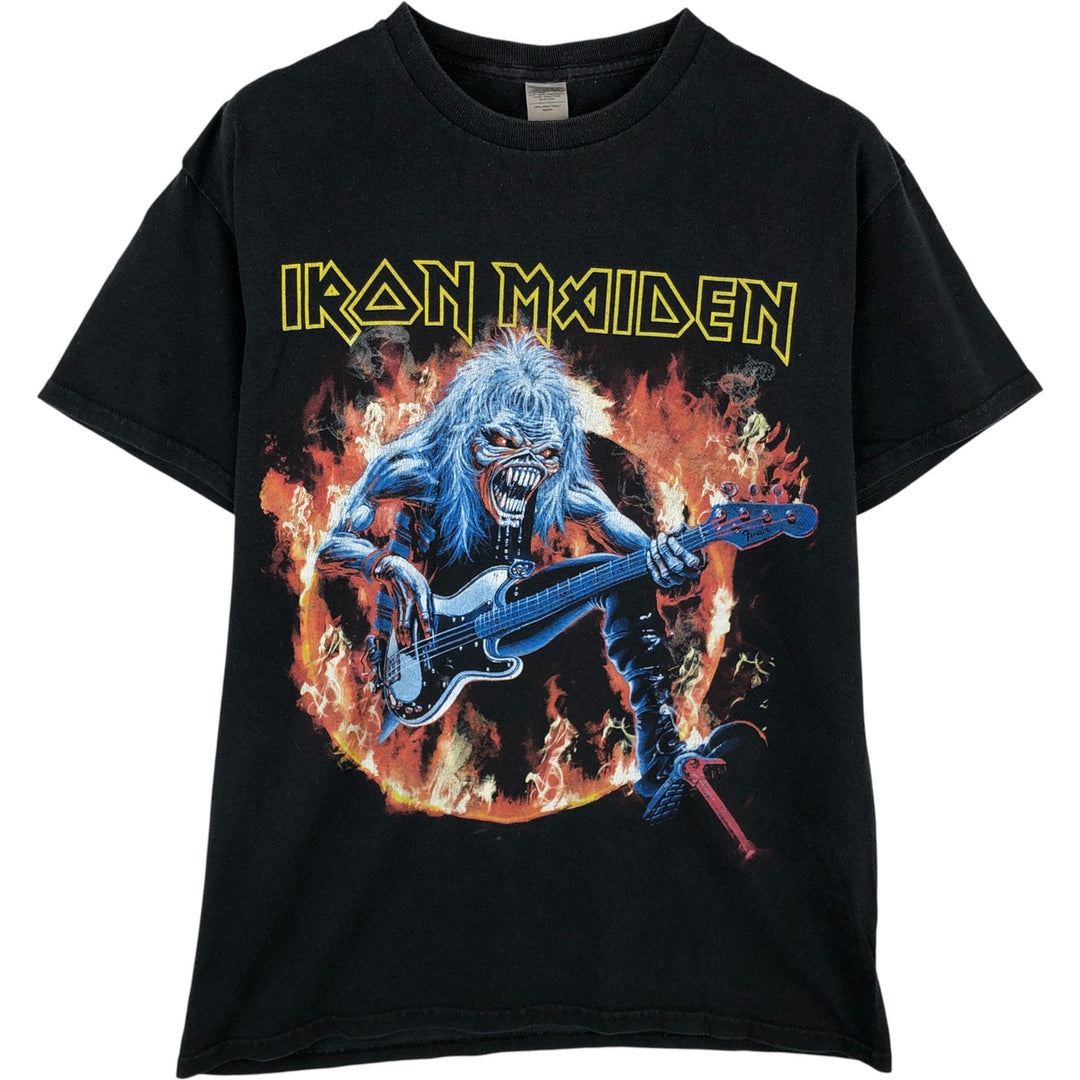 IRON MAIDEN Iron Maiden Band T-shirt Band T Men's M size cotton black type Vintage Second Hand