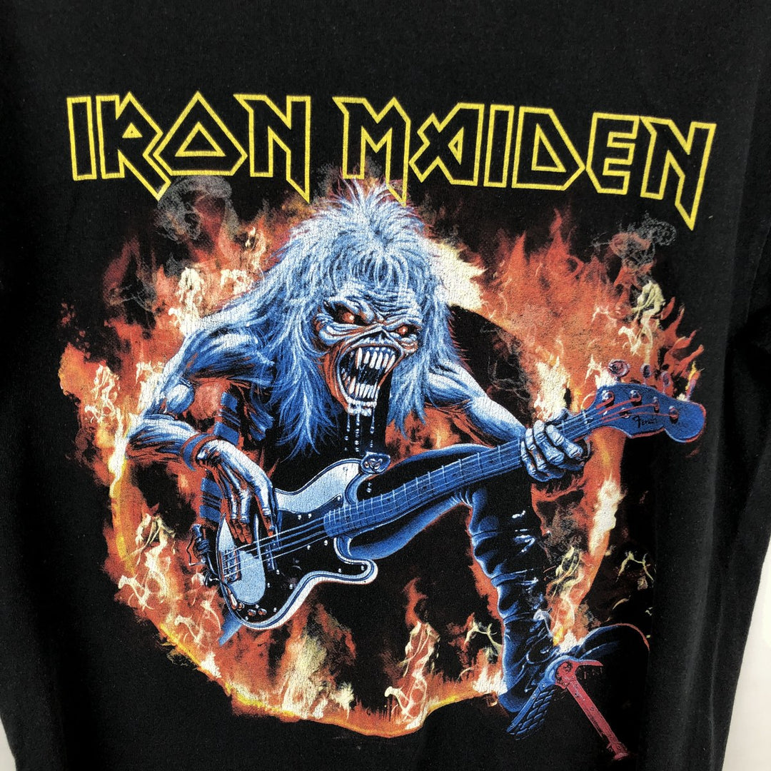IRON MAIDEN Iron Maiden Band T-shirt Band T Men's M size cotton black type Vintage Second Hand