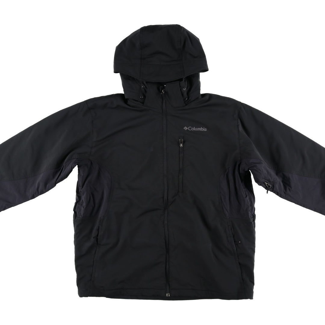 2000'S Columbia OMNI-SHIELD Hooded Padded Softshell Jacket, Men's Size L polyester black type Vintage Second Hand