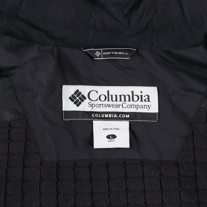 2000'S Columbia OMNI-SHIELD Hooded Padded Softshell Jacket, Men's Size L polyester black type Vintage Second Hand