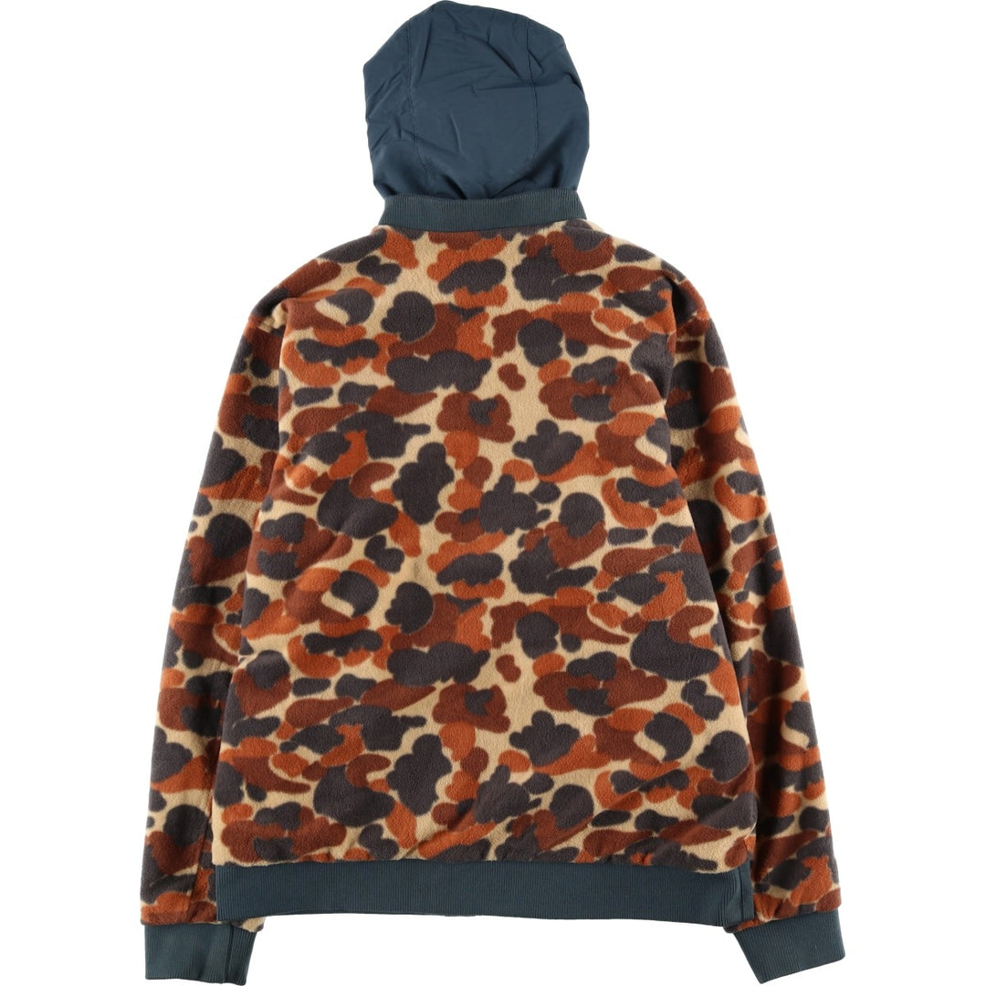 Columbia Camouflage Pattern Reversible Fleece and Nylon Parka, Men's Size L Nylon blue type Vintage Second Hand
