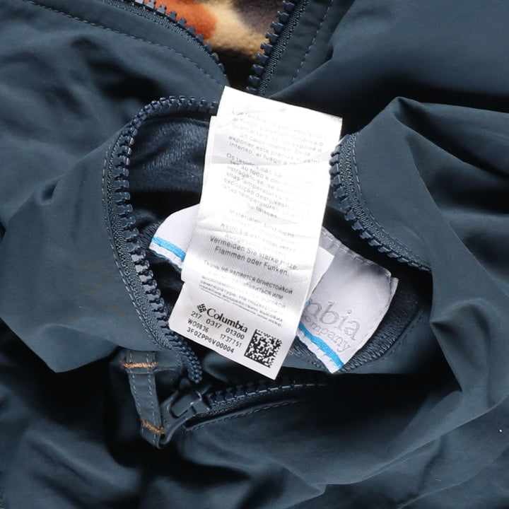 Columbia Camouflage Pattern Reversible Fleece and Nylon Parka, Men's Size L Nylon blue type Vintage Second Hand