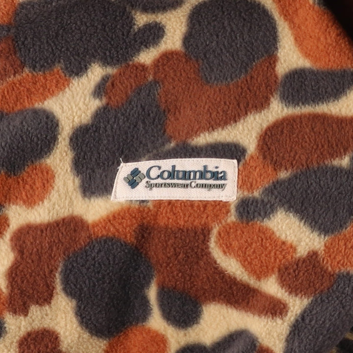 Columbia Camouflage Pattern Reversible Fleece and Nylon Parka, Men's Size L Nylon blue type Vintage Second Hand