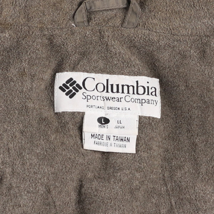 90s-00'S Vintage Columbia Budweiser Padded Puffer Jacket, Men's Size L Nylon Khaki type Vintage Second Hand