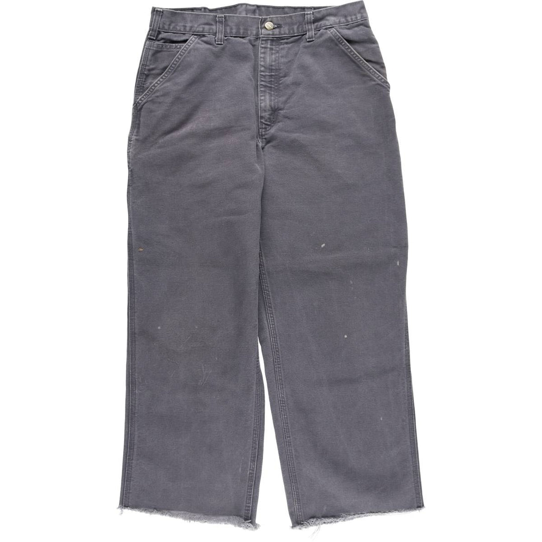 Carhartt Original Dungaree Fit Cut-Off Duck Painter Pants, Men's Size W33 cotton Charcoal Vintage Second Hand