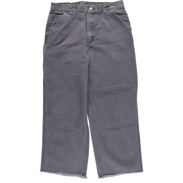 Carhartt Original Dungaree Fit Cut-Off Duck Painter Pants, Men's Size W33 cotton Charcoal Vintage Second Hand