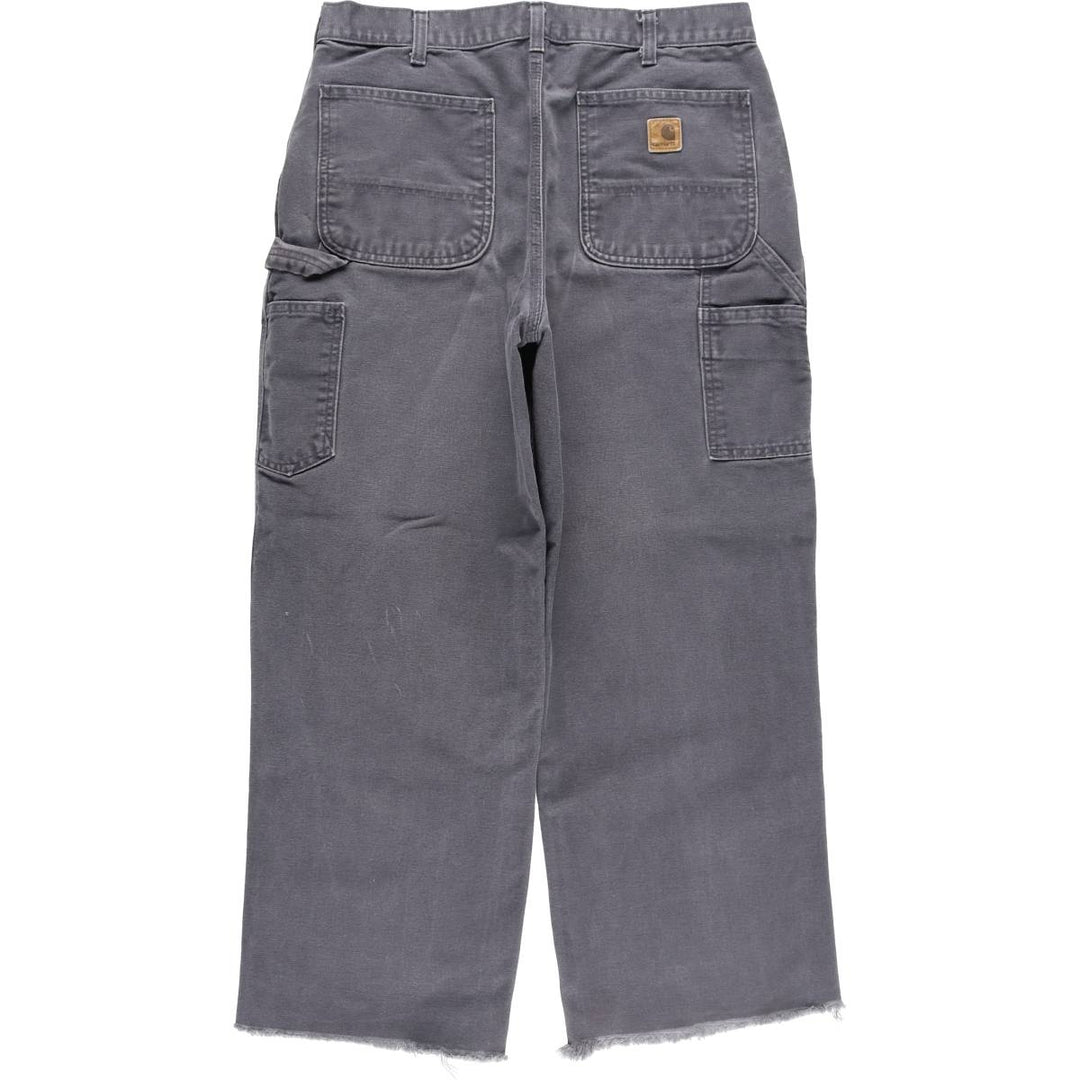 Carhartt Original Dungaree Fit Cut-Off Duck Painter Pants, Men's Size W33 cotton Charcoal Vintage Second Hand