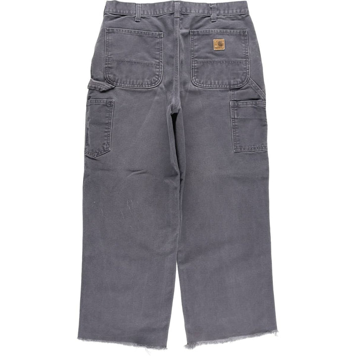 Carhartt Original Dungaree Fit Cut-Off Duck Painter Pants, Men's Size W33 cotton Charcoal Vintage Second Hand