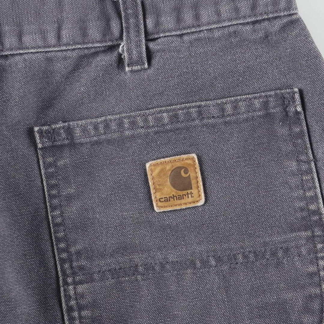 Carhartt Original Dungaree Fit Cut-Off Duck Painter Pants, Men's Size W33 cotton Charcoal Vintage Second Hand