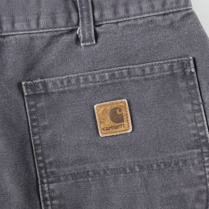 Carhartt Original Dungaree Fit Cut-Off Duck Painter Pants, Men's Size W33 cotton Charcoal Vintage Second Hand