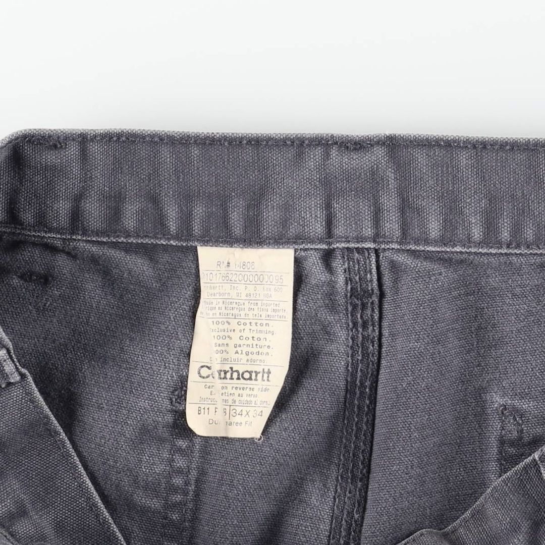 Carhartt Original Dungaree Fit Cut-Off Duck Painter Pants, Men's Size W33 cotton Charcoal Vintage Second Hand