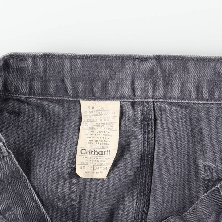 Carhartt Original Dungaree Fit Cut-Off Duck Painter Pants, Men's Size W33 cotton Charcoal Vintage Second Hand