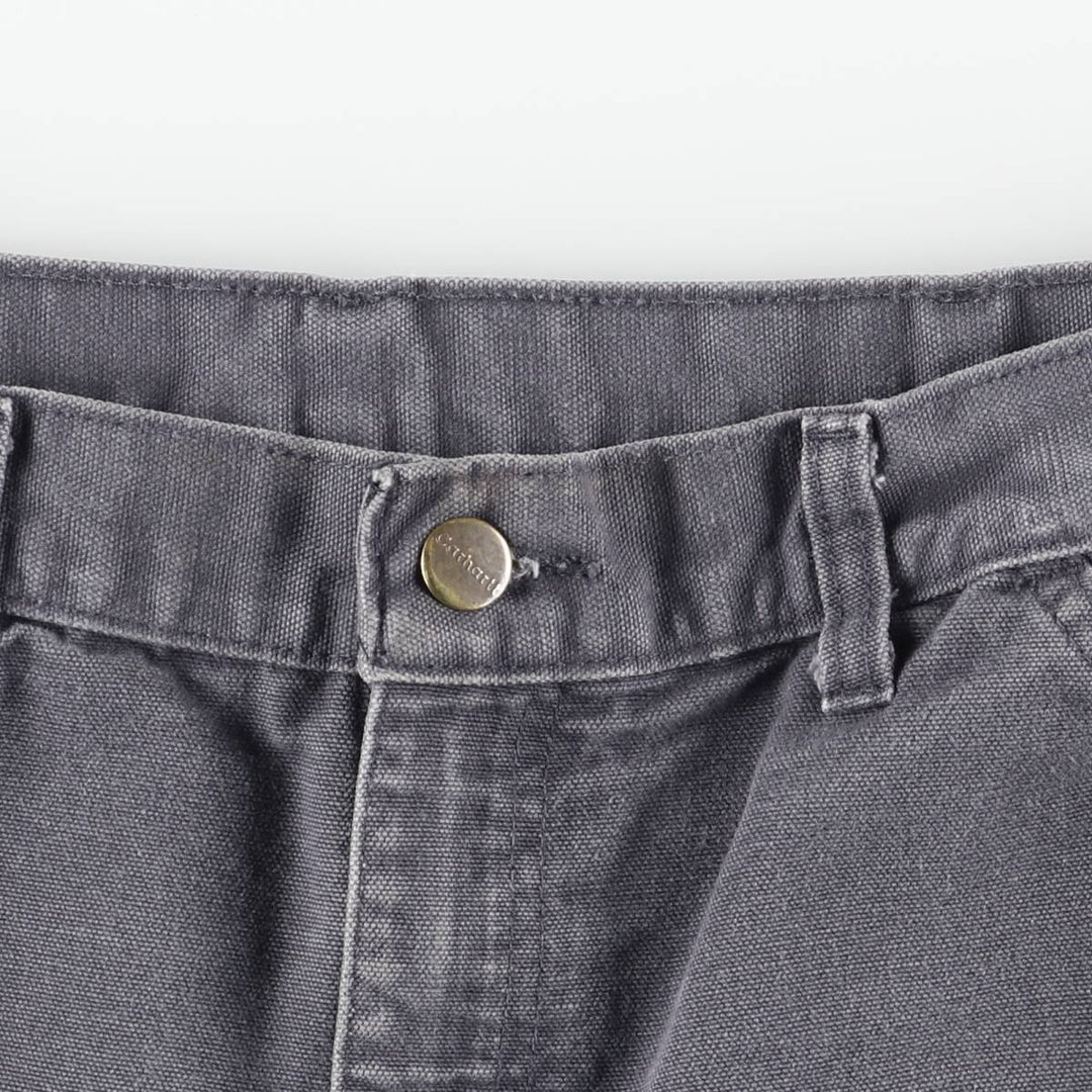 Carhartt Original Dungaree Fit Cut-Off Duck Painter Pants, Men's Size W33 cotton Charcoal Vintage Second Hand