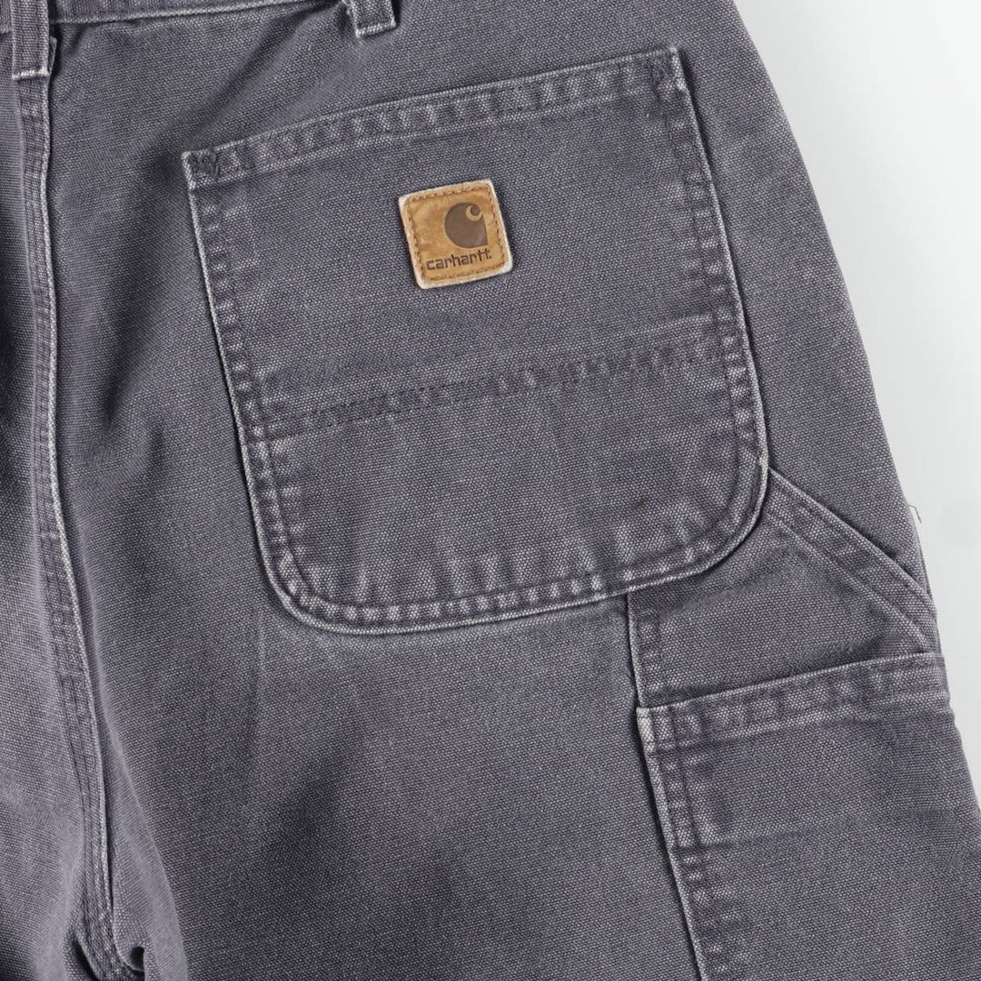 Carhartt Original Dungaree Fit Cut-Off Duck Painter Pants, Men's Size W33 cotton Charcoal Vintage Second Hand