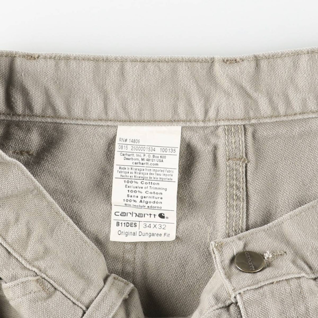 Carhartt Original Dungaree Fit Duck Painter Pants, Men's, Size 34 cotton gray type Vintage Second Hand
