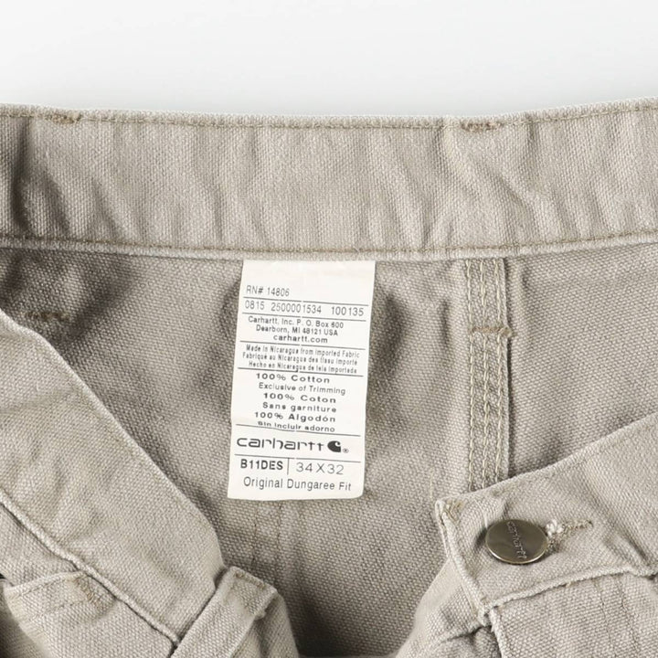Carhartt Original Dungaree Fit Duck Painter Pants, Men's, Size 34 cotton gray type Vintage Second Hand