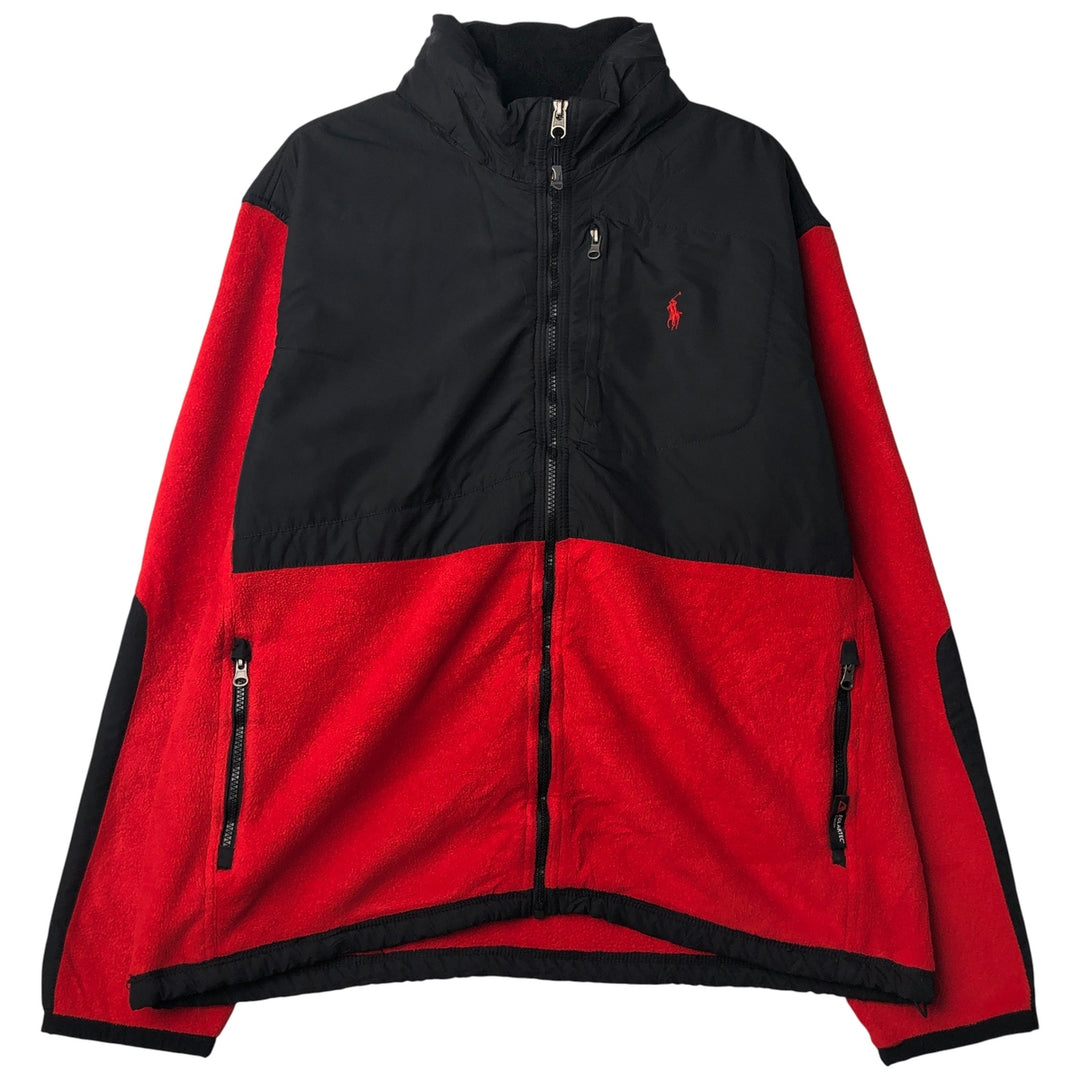 Ralph Lauren POLO by Ralph Lauren Twill Fleece Jacket, Men's XL polyester black type Vintage Second Hand