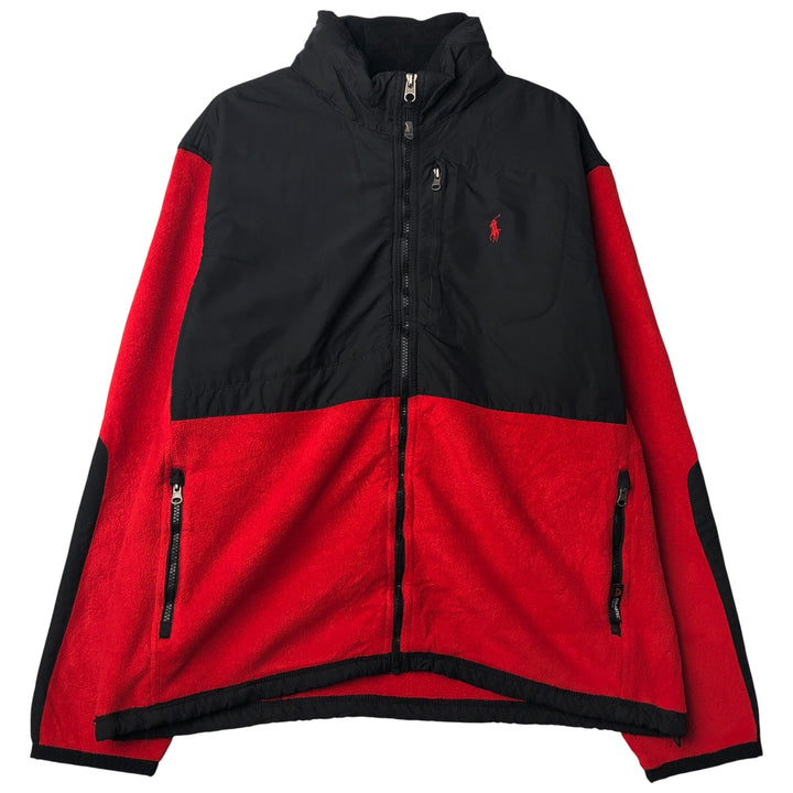 Ralph Lauren POLO by Ralph Lauren Twill Fleece Jacket, Men's XL polyester black type Vintage Second Hand