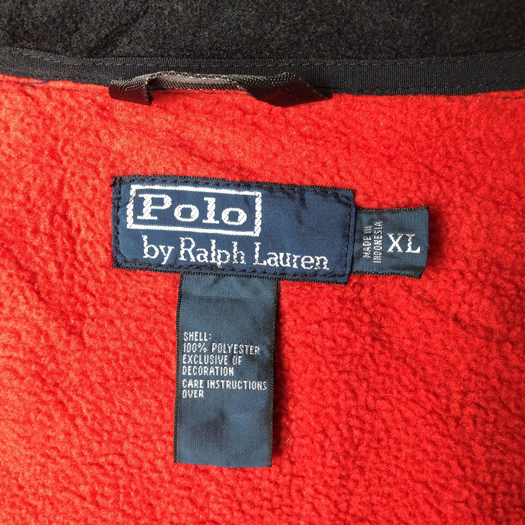 Ralph Lauren POLO by Ralph Lauren Twill Fleece Jacket, Men's XL polyester black type Vintage Second Hand