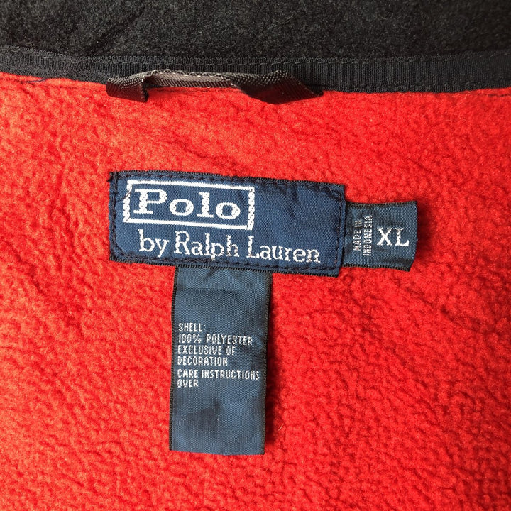 Ralph Lauren POLO by Ralph Lauren Twill Fleece Jacket, Men's XL polyester black type Vintage Second Hand