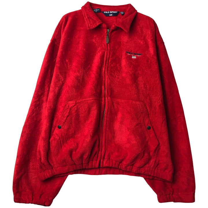 Ralph Lauren POLO SPORT Swing-Top Fleece Jacket, Men's XXL polyester red type Vintage Second Hand