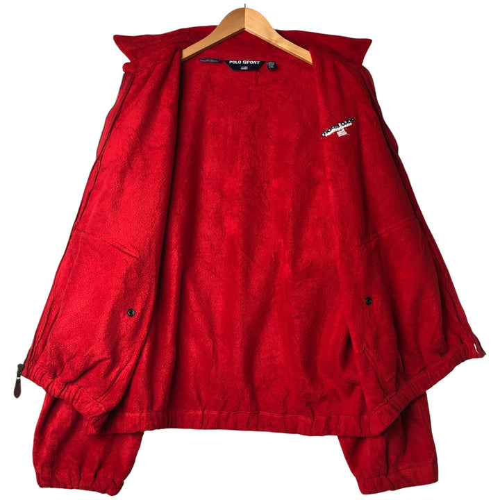 Ralph Lauren POLO SPORT Swing-Top Fleece Jacket, Men's XXL polyester red type Vintage Second Hand