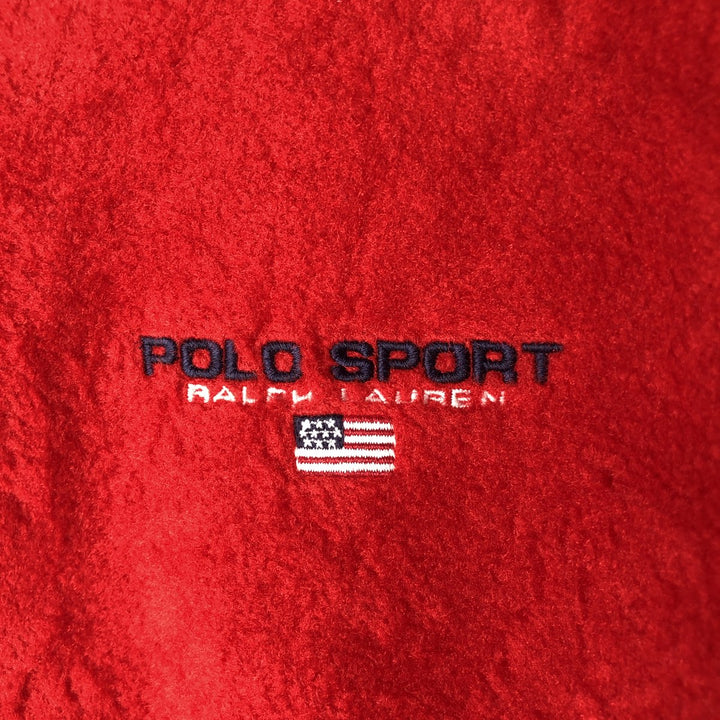 Ralph Lauren POLO SPORT Swing-Top Fleece Jacket, Men's XXL polyester red type Vintage Second Hand