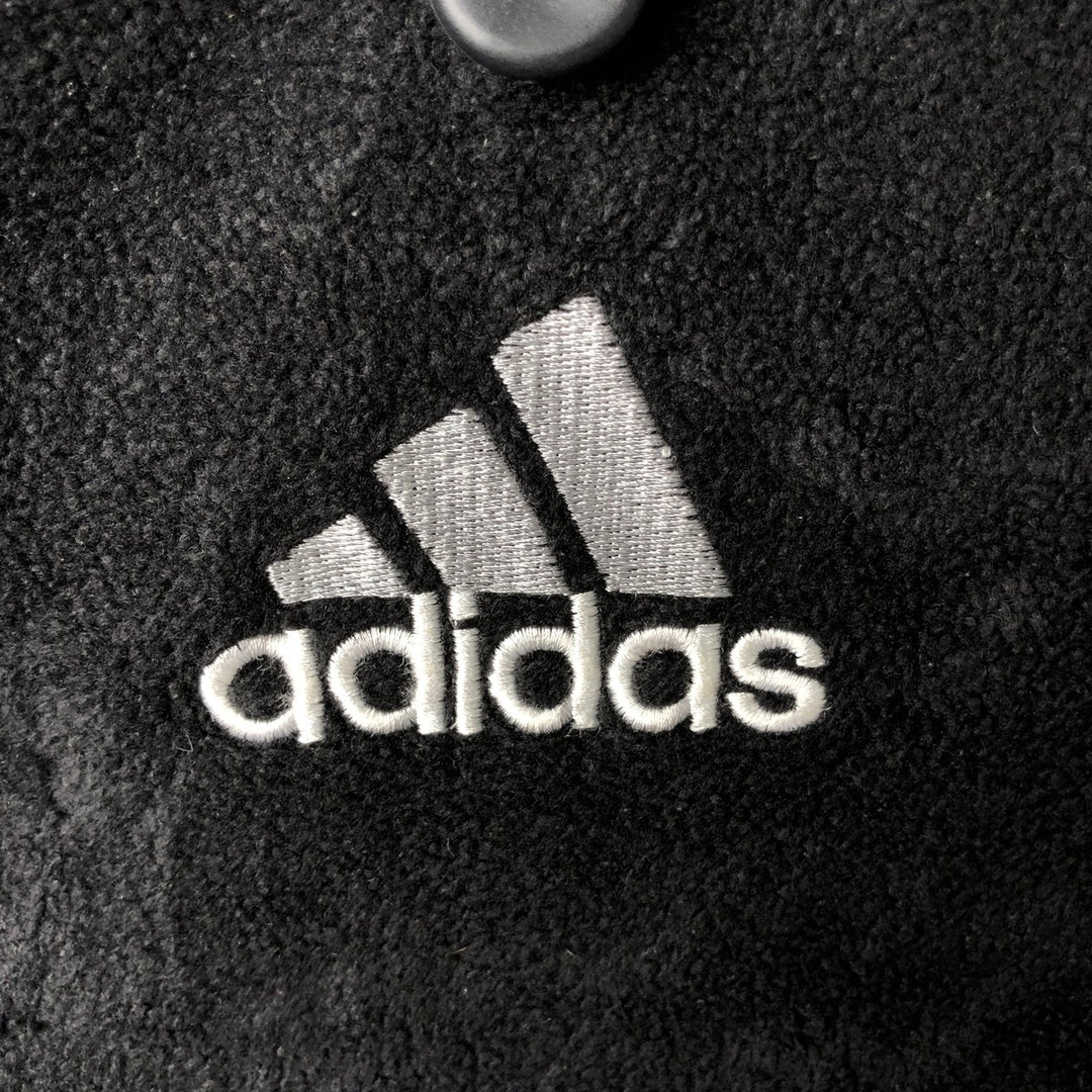 Vintage 90'S Adidas half-zip fleece pullover, men's size XL polyester black type Vintage Second Hand