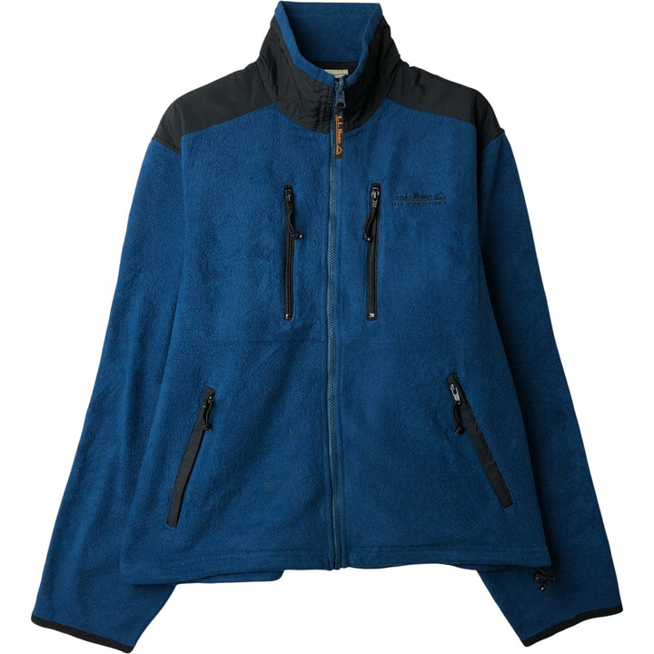 90'S LLBean Vintage Fleece Jacket, Made in USA, Men's Size Medium polyester blue type Vintage Second Hand